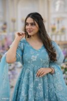 Sky Blue Anarkali And Dupatta