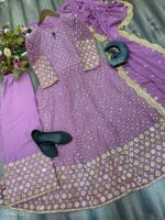 GEORGETTE EMBROIDERY WITH SEQUANCE WORK SUIT WITH STITCHED PANT AND DUPATTA