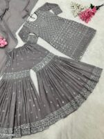 Designer Party Wear Look Top-Plazzo and Dupatta With Heavy Embroidery Work