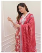 RED-WHITE PAKISTANI COTTON SUIT