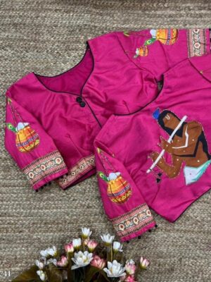 Purely silk handmade work boutique style Navratri concept Blouse